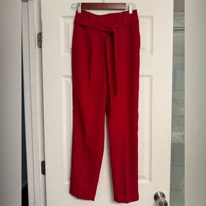 Express High Rise Ankle Pants, Red, Size 0 Regular